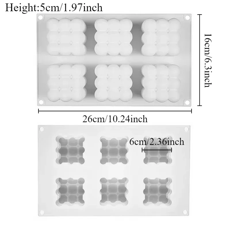 1PC 6 Company Magic Method Candle Molds Cubic Rubik's Cube Silicone Candle Molds Candle Making Supplies