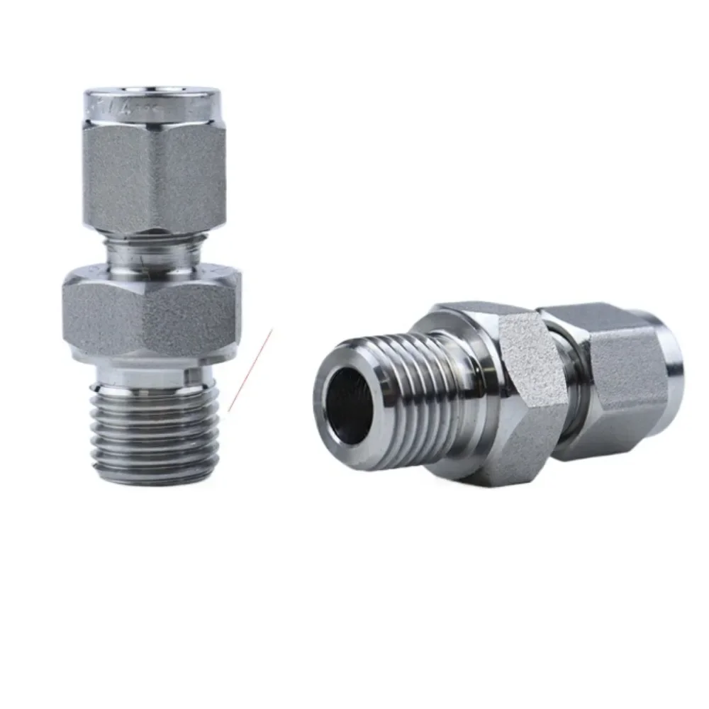 M5 6 8 10 12 14 16 20 Metri Male x 2-12mm 1/16-1 Inch Tube Compression Union 316L Stainless Steel Pipe Fitting