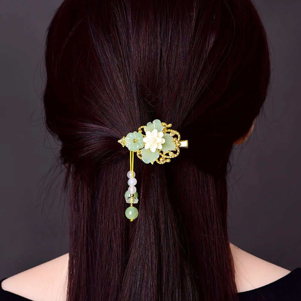 

Vintage Glass Flower Hairpins Women Accessories Durable Hanfu Barrette For Straight Curly Hair Weddings Parties