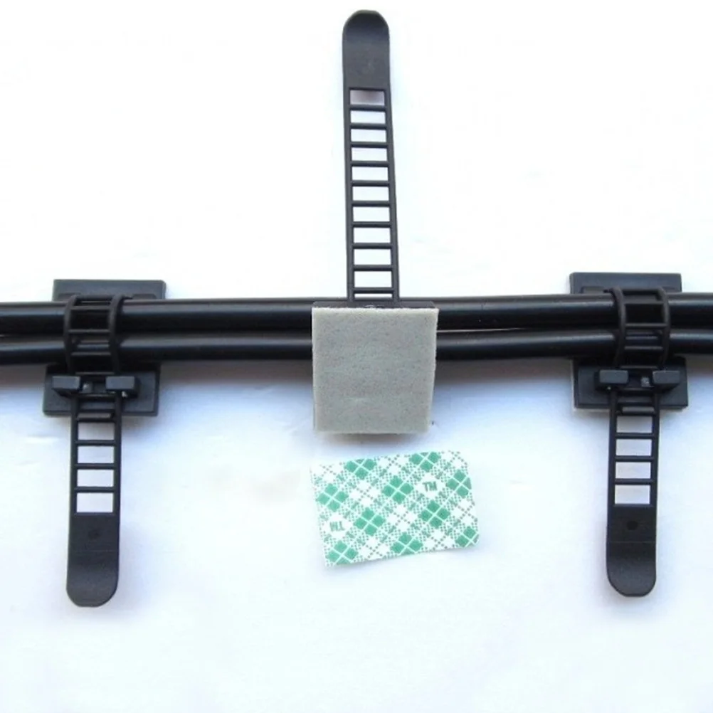 

100 pcs Adjustable Cable Clips Self Adhesive Cord Organizer For Home Office Wall Desktop Mounting Cable Management Clips