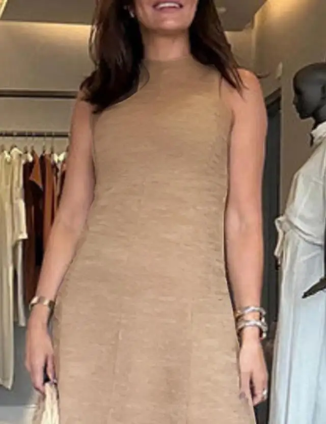 

Women's Dress 2025 Fashion Spring and Summer Casual Simpleround Neck Sleeveless Tank Dress Casual A Line Waist Flared Maxi Dress
