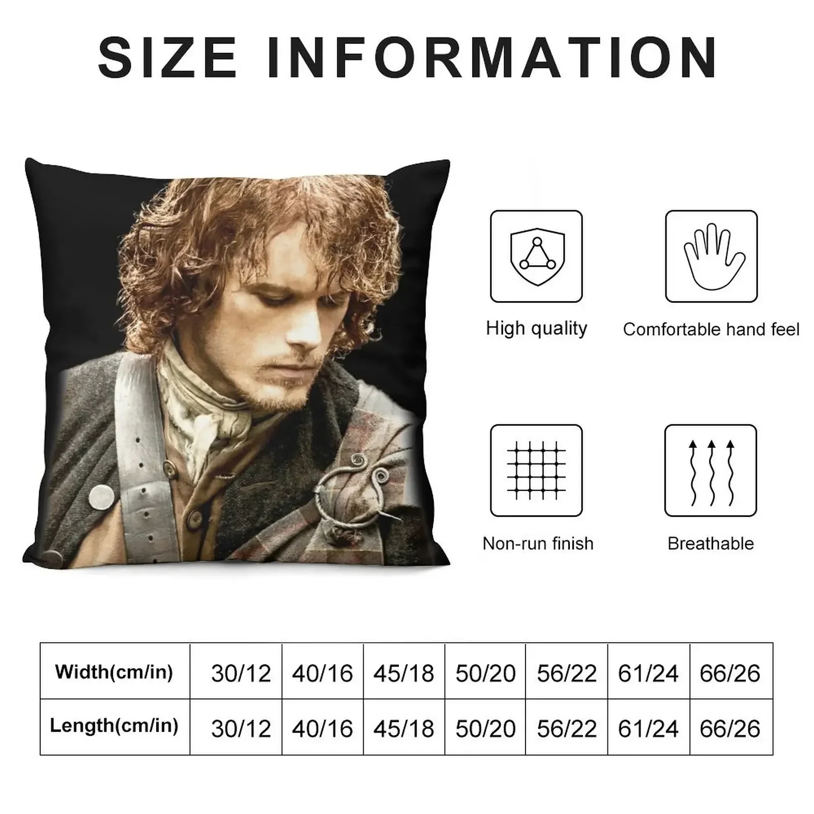 Jamie Fraser Throw Pillow Luxury Cushion Cover Cushion Cover Luxury Sofa Pillow Cover pillow