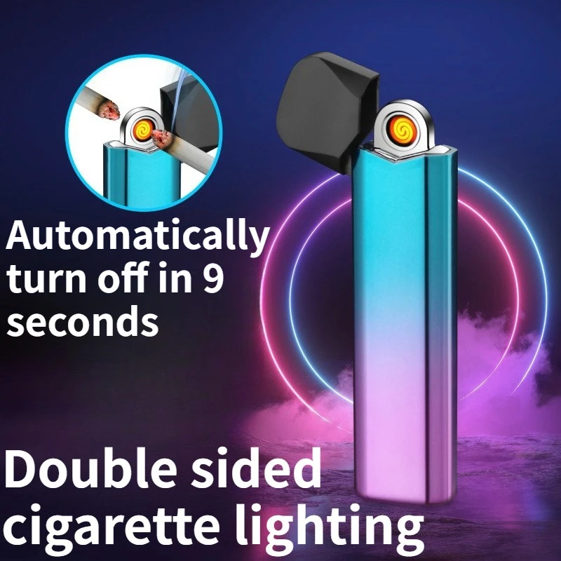

NEW Compact TYPE-C Charging Lighter Portable Multi-color Double-sided Cigarette Lighter Gift