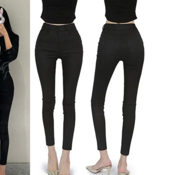 

Модные комфортные новые джинсы слим-фит для женщин, трендовые брюки с эластичным поясом, укороченные (на девять дюймов), для зимнего сезона