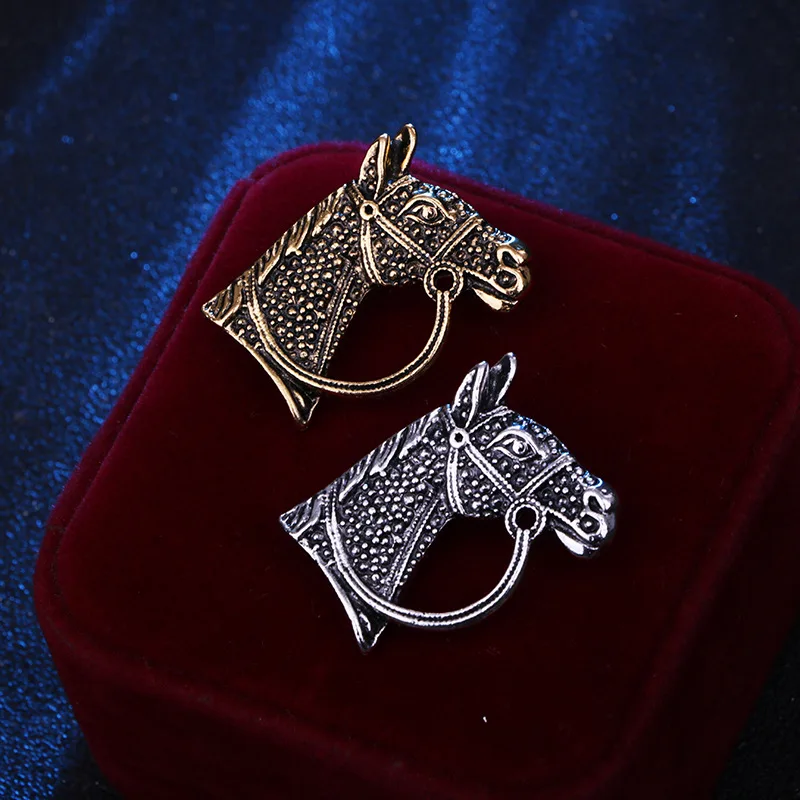 Vintage Pferdekopf Broschen Herren Anzug Hemd Abzeichen Metall Tier Anstecknadeln Corsage Mode Kleidung Accessoires Hohe Qualität – Detail 3