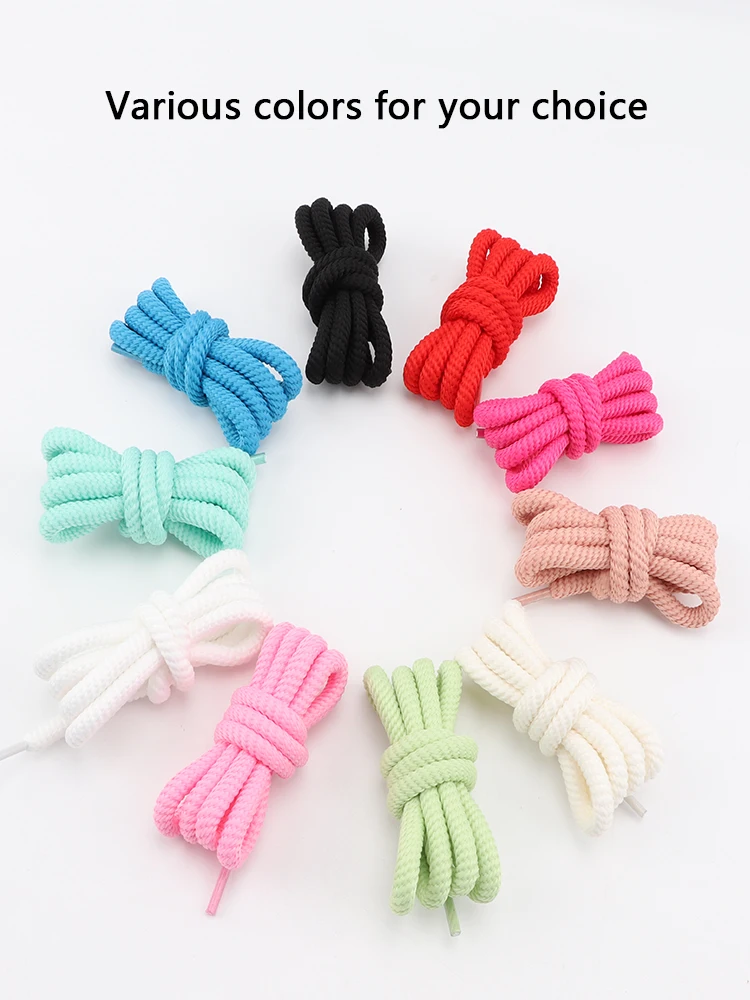 New 10mm Thick Round Shoelaces for Sneakers Running Sports Shoe Laces 100/120/140/160CM Shoelaces for Shoes Accessories 1 Pair