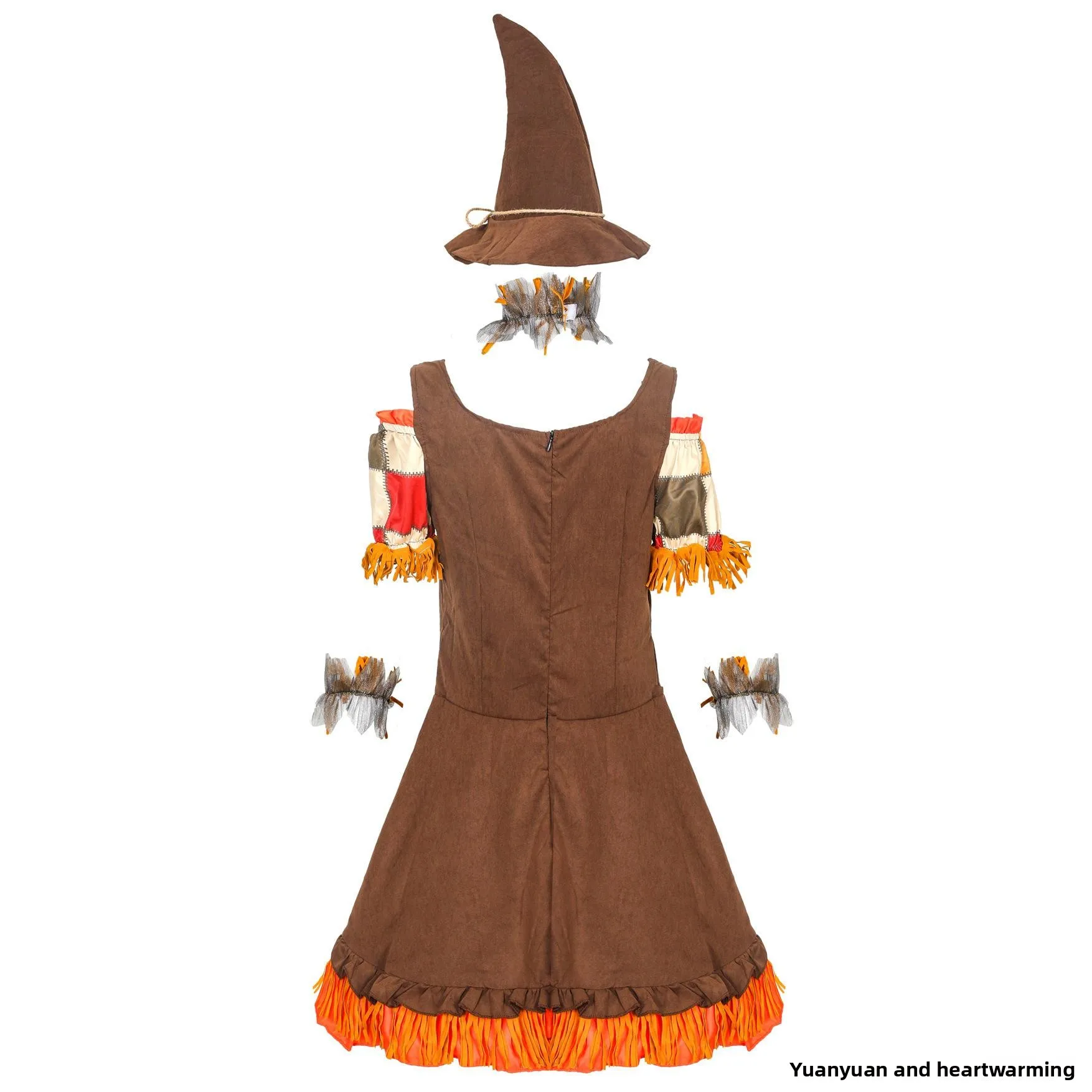 ハロウィン魔女コスチューム ピエロ魔女衣装 オズの魔法使い ストローマン ステージパフォーマンス服 おとぎ話テーマパーティードレス