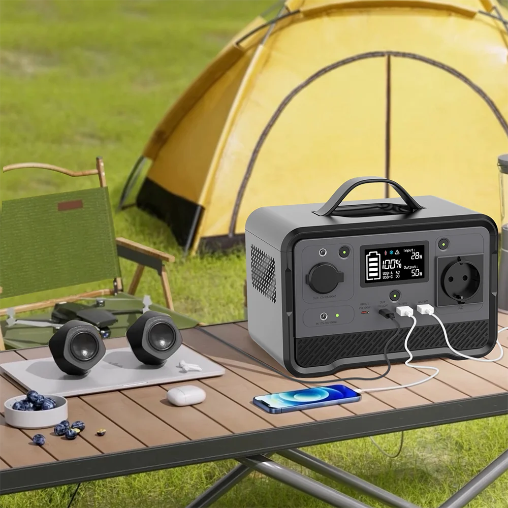 OEM Portable Power Station 350W 700W LiFePO4 Battery 110V 230V MPPT AC Outlet with PD Fast Charging Solar Generator for Camping