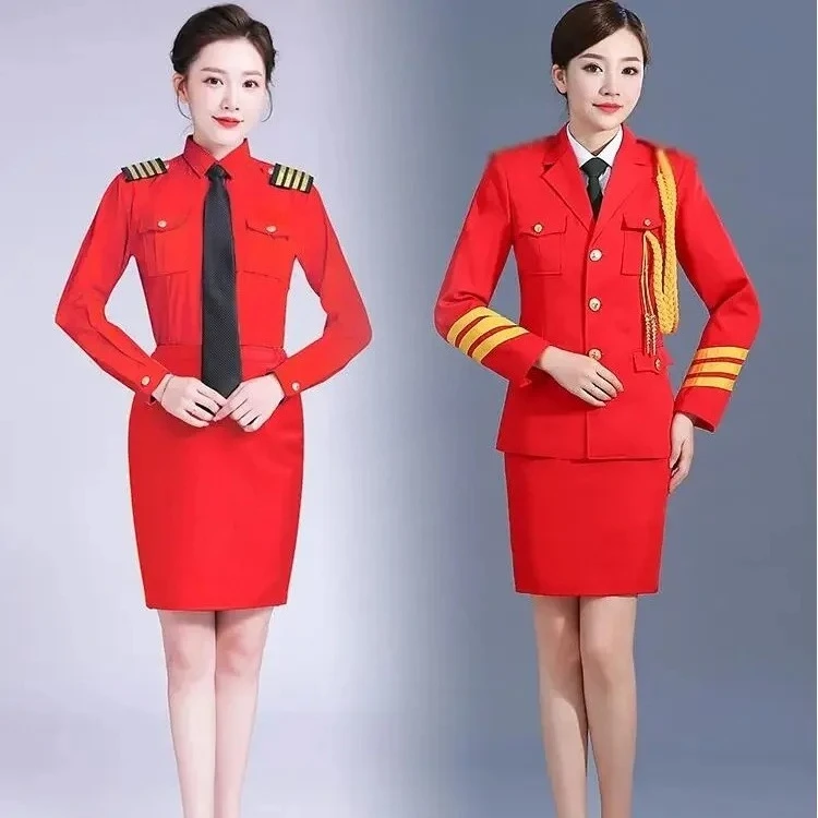 Summer Male Female Performance Cosplay Dress Suit Army Band Chorus Clothing Flag Raiser Uniform Red Military Drum Team Costume