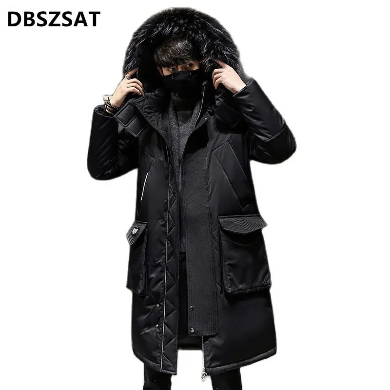 

2022 Fashionable Coat Thicken Jacket men Hooded Warm Lengthen Parka Coat White duck down Hight Quality male New Winter Down Coat