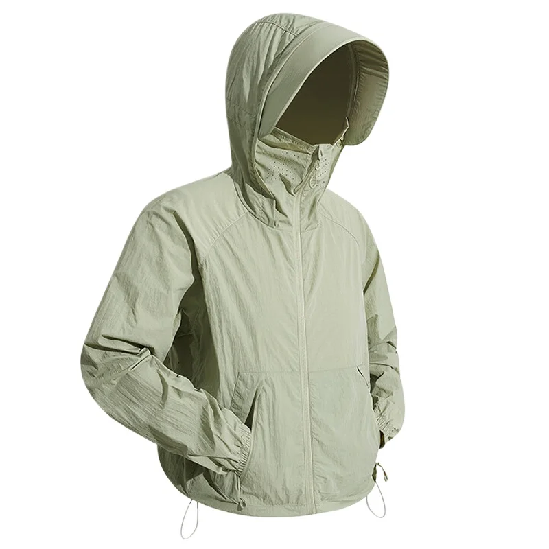 

Sunscreen Jacket for Men Women Hooded Windbreaker 2025 Outdoor Ice Silk Breathable Quick Dry Hiking Camping Couple Jackets 3XL