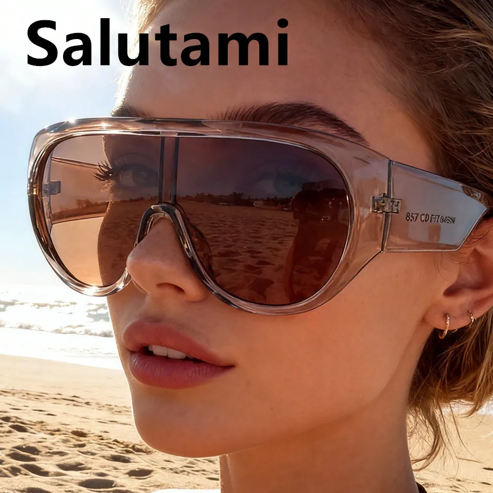 Luxus Marke Designer Ein Stück Y2K Sonnenbrille Frauen Trend Sonnenbrille Männer Vintage Punk Großen Rahmen Shades Im Freien Fahren UV400
