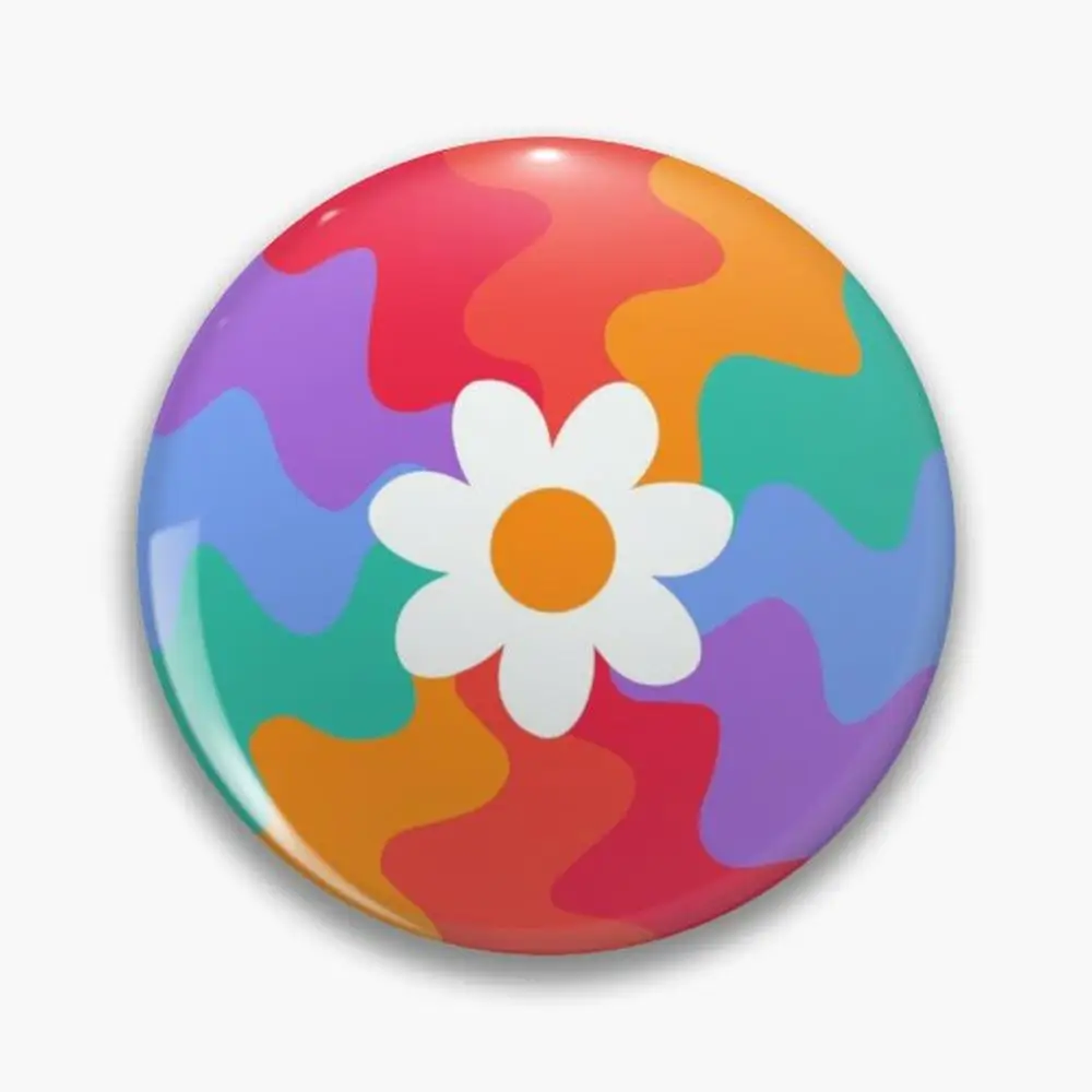 Wavy Flower Pin Buttons Brooches  Jewelry Accessory Customize Brooch Fashion Lapel Badges