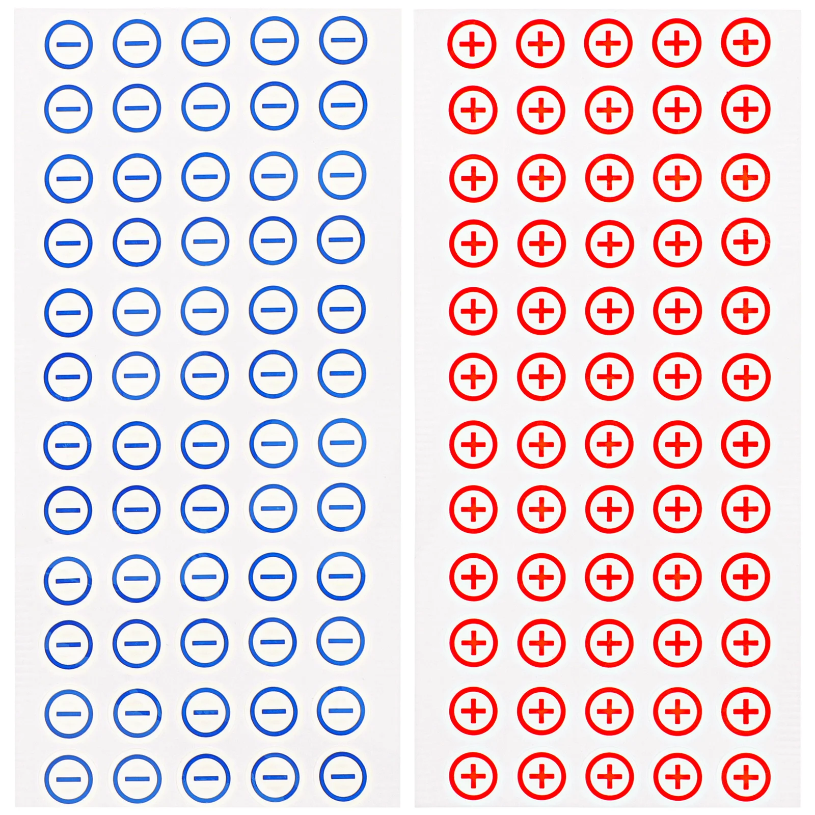 

120Pcs 12mm Red Positive Blue Negative PVC Polarity Stickers Safety Warning Decals Appliance Machinery Labels Gardening Supplies
