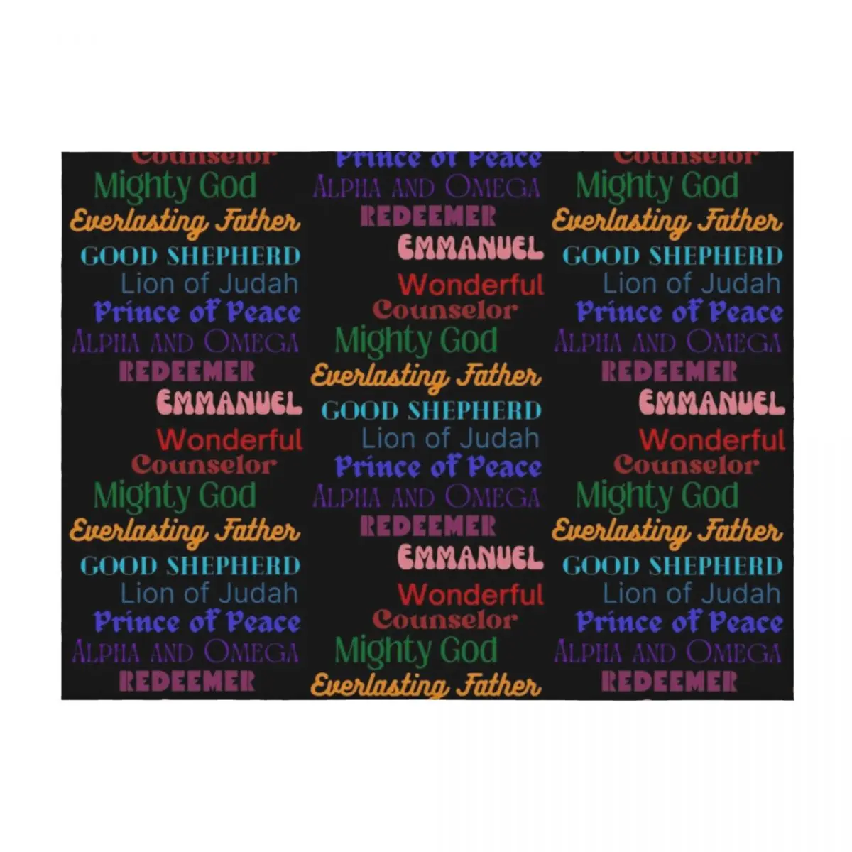 

Names of Jesus: Wonderful, Counselor, Mighty God, Redeemer! Throw Blanket Bed Designers Plaid on the sofa Hairy Blankets