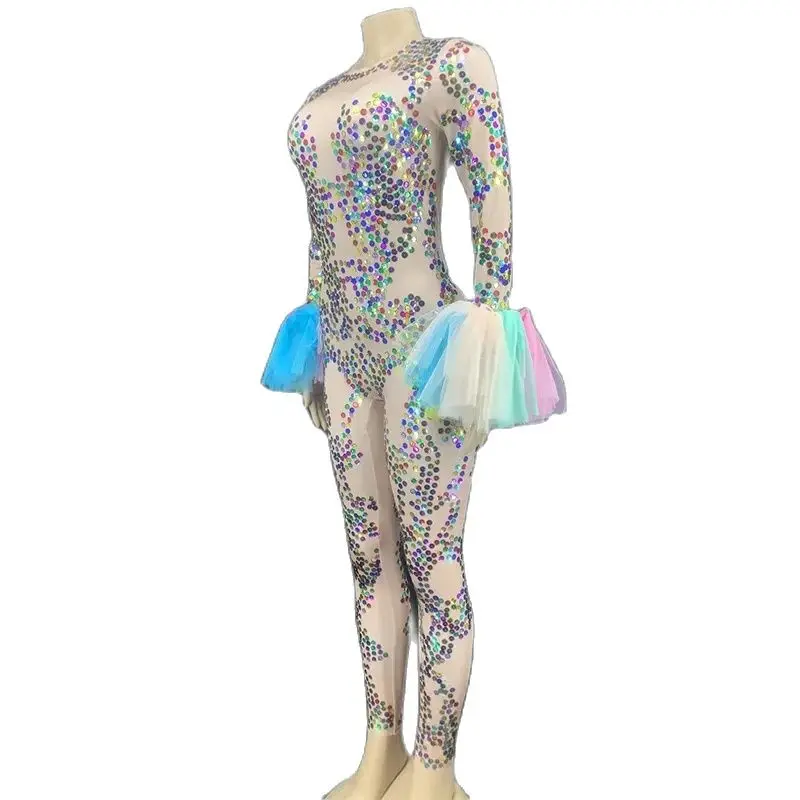 Combinaison de Scène Sexy pour Chanteuse, Costume de Discothèque, Bar, Dj, Ds, Tenue de Performance, Rave