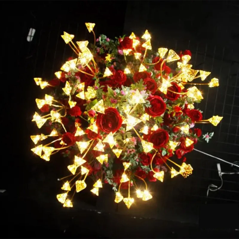 ULANI Modern Golden Leaf Wedding Light Party Stage LED Light  Pendant Light Ground Insertion Light Background Decoration