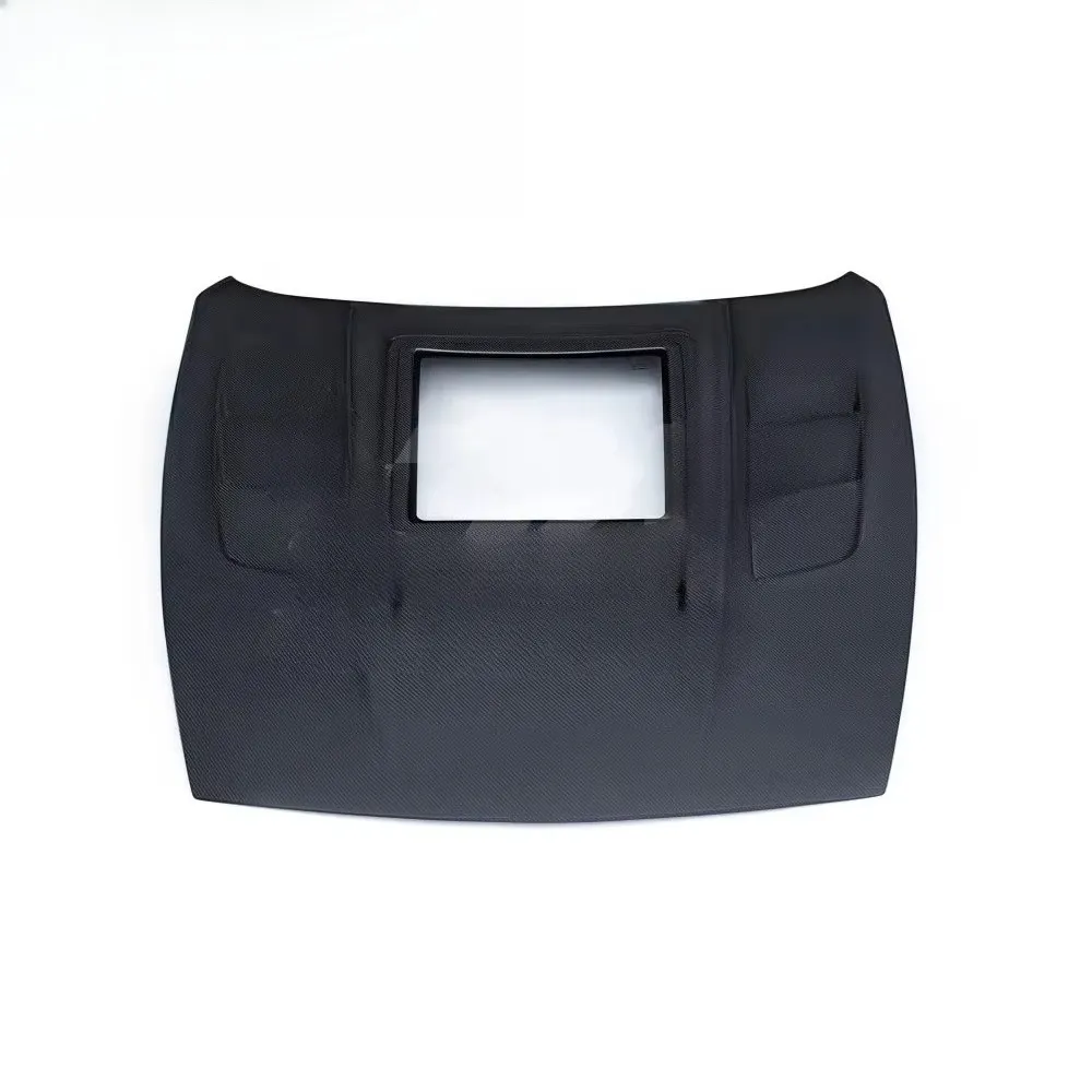 New Style Real Carbon Fiber Front Hood Bonnet With Tempered Glass Fit for 370Z Z34 High Quality Fitment