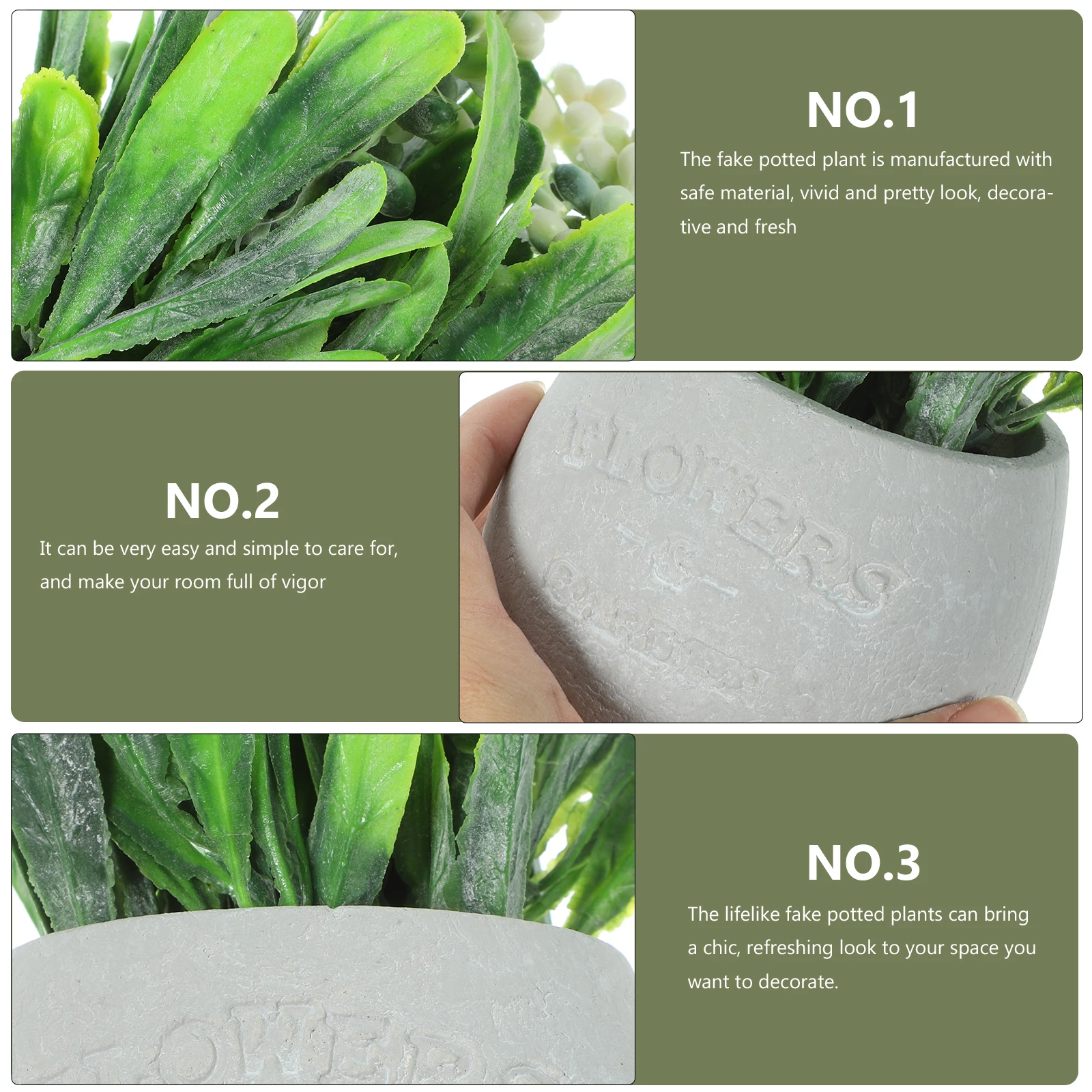 

Lifelike Fake Potted Plants Artificial Vivid Faux Green Decor For Home Office Bedroom Kitchen Study Desktopfalse Plant Ornaments