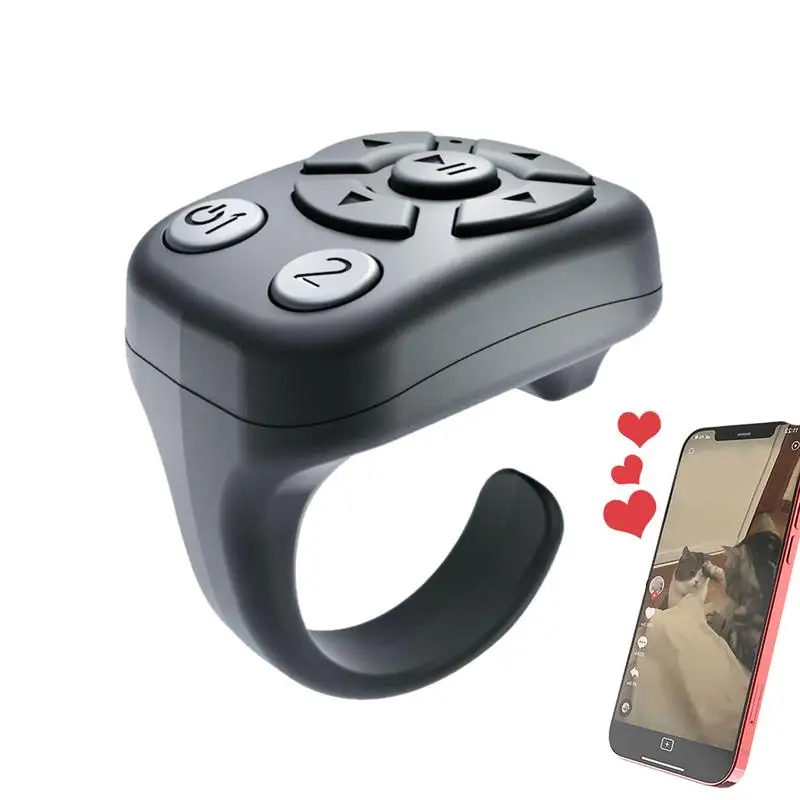 Scrolling Ring Presentation Clicker Camera Shutter Smart Ring Camera Video Recording Remote Wireless E-Reader Controller for