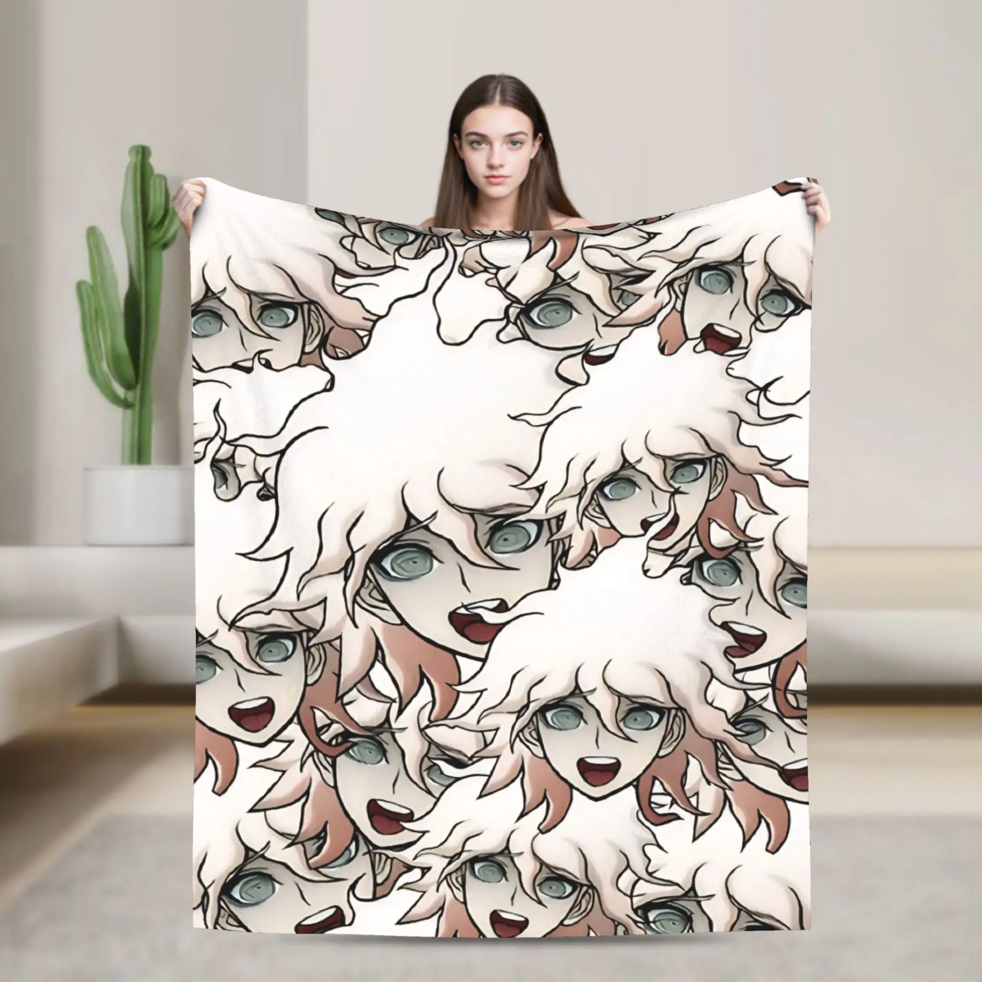 Nagito Komaeda  Soft Warm Blanket  Students Plush Bedding Throws Novelty Living Room Flannel Bedspread Sofa Bed Cover