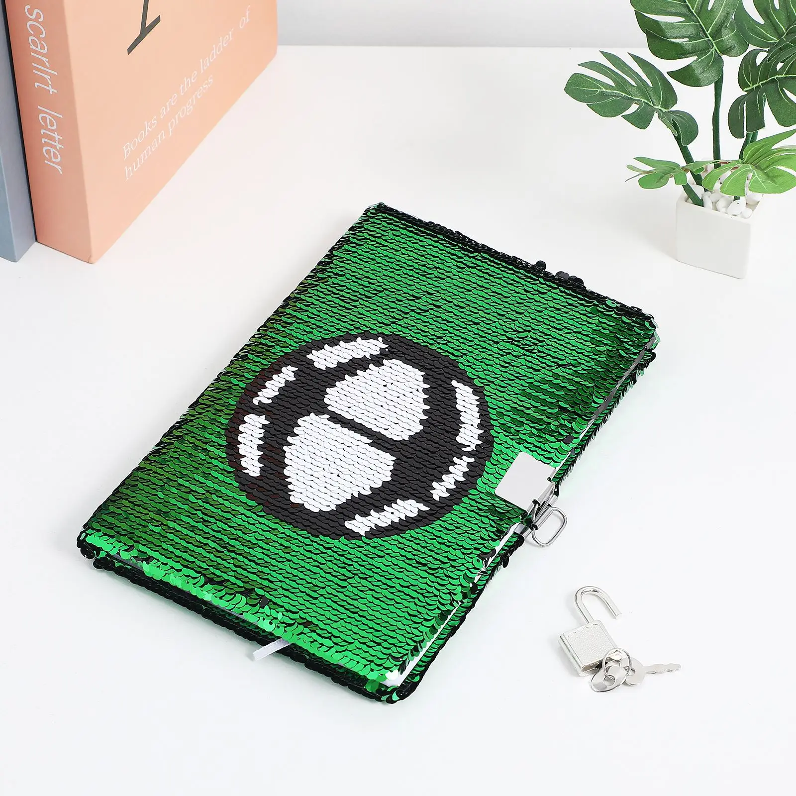 

New Notebook Reversible Football Pattern Notebook With Lock And Keys Diary Journal Travel Notebook Diary For Kids And Adults