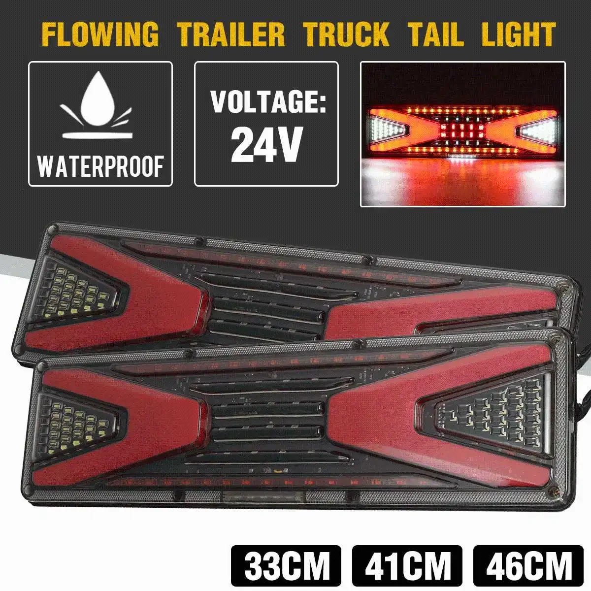 

2pcs 24V Truck LED Rear Tail Light Trailer Warning Light Rear Taillight Fog Lamp for Truck Trailer Caravans UTE Camper