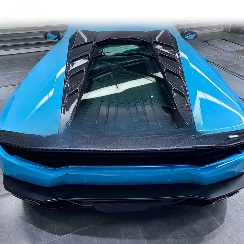 Car Part LP610 to MSY Style Carbon Fiber Engine Hood Bonnet With Glass for Huracan EVO LP580 Refit Rear Trunk Hood Cover