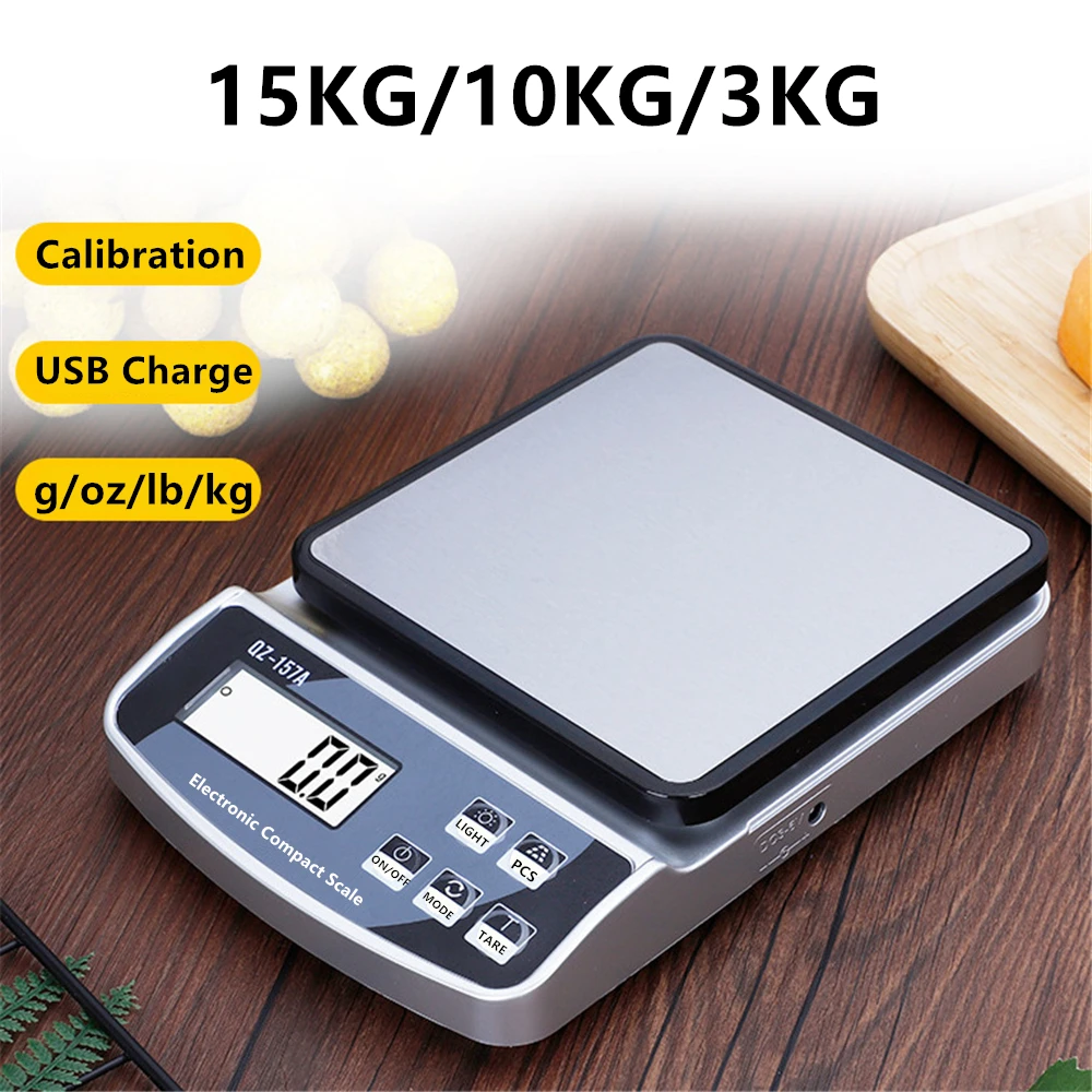 

Digital Kitchen Scale 3KG/10KG/15KG Waterproof Electronic Coffee Scale Precision Food Scale 1/0.1g Measuring Balance g/oz/lb/kg