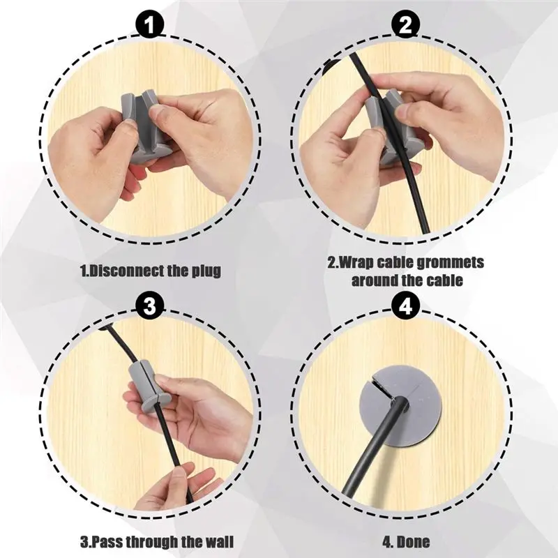 AEE8-2Pcs Cable Routing Kit For Starlink, Cable Feed Through Bushings For 1Inch Wall Hole, Ethernet Cable Wall Grommet