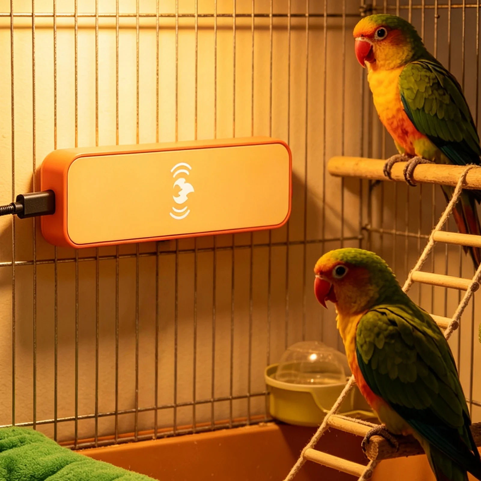 Winter Warm Heated Bird Perch Stand USB Anti Bite Bird Cage Heater for Parrot Cockatiels Budgies Thermo Heating Plate Hammock - view 6