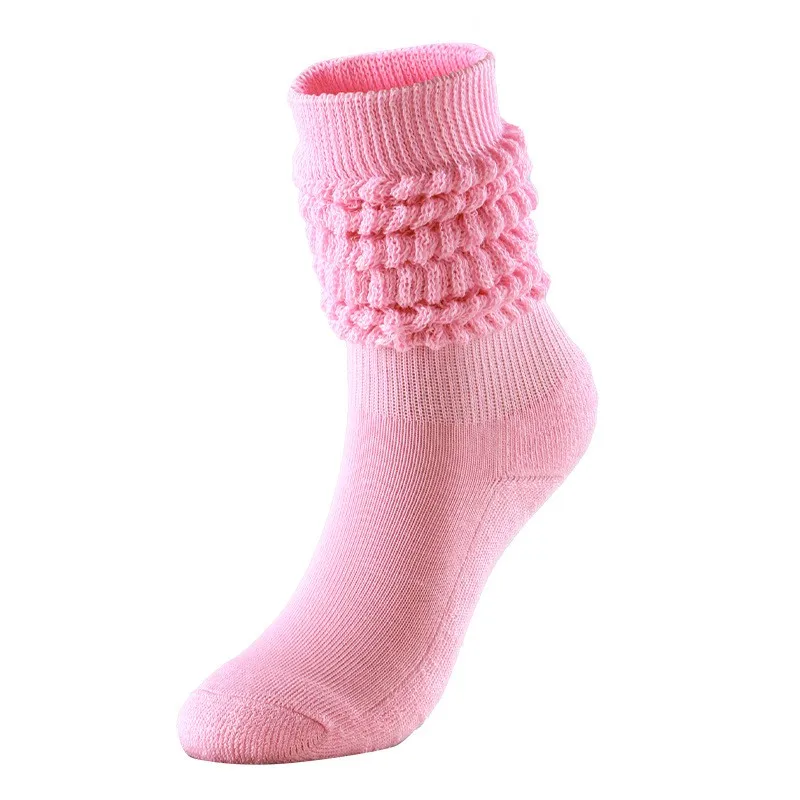 Socks Scrunchy Loose Slouch For Women 2024 Long Candy Colors Stacked Chunky Cotton Ladies Girls Casual Knee High Boot Sock