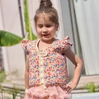 Chaleco de flotabilidad para niños que no cae, chaquetas de natación antivuelco ajustables para bebés, chaleco de natación estable sin inflado con dibujos animados