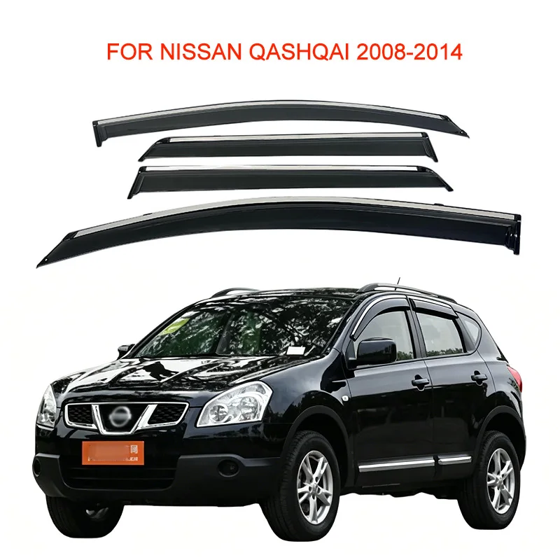 

4Pcs Car Window Rain Guard Side Wind Deflector Weathershield Window Visors Exterior Accessories For Nissan Qashqai 2008-2014