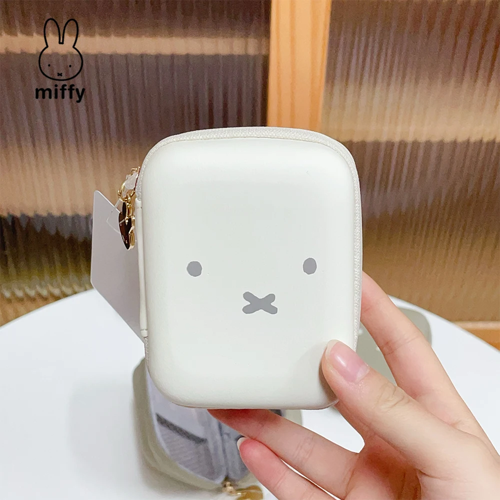 

Kawaii Miffy Storage Bag Cartoon Cute Lipstick Makeup Bag Hard Case Portable Accessories Headphones ID Bag Toy Gifts