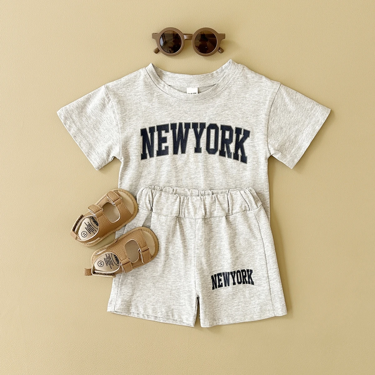 2024 New Summer Baby Boys Clothes Casual Letter Printed Short Sleeved T-shirt+shorts Girls Sports Set 2Pcs Infant Outfit Set