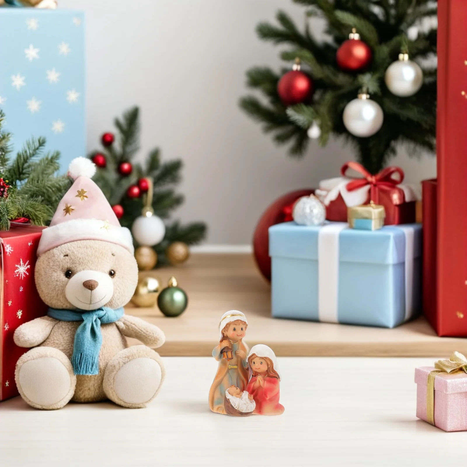 

Resin Christmas Religious Statue Jesus Renaissance Sculpture Tabletop Spiritual Holiday Decor Christian Home Centerpiece