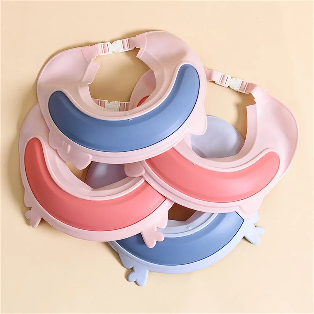 Boys Girls Fashion Waterproof Convenient folding Portable Widened brim Baby Shower Caps Shampoo Hat Wash Hair Shield