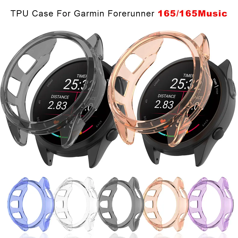 Cover for Garmin Foreruner 165 Case Accessories TPU Protector Shell for Garmin Foreruner 165 Music Bumper Protective Case