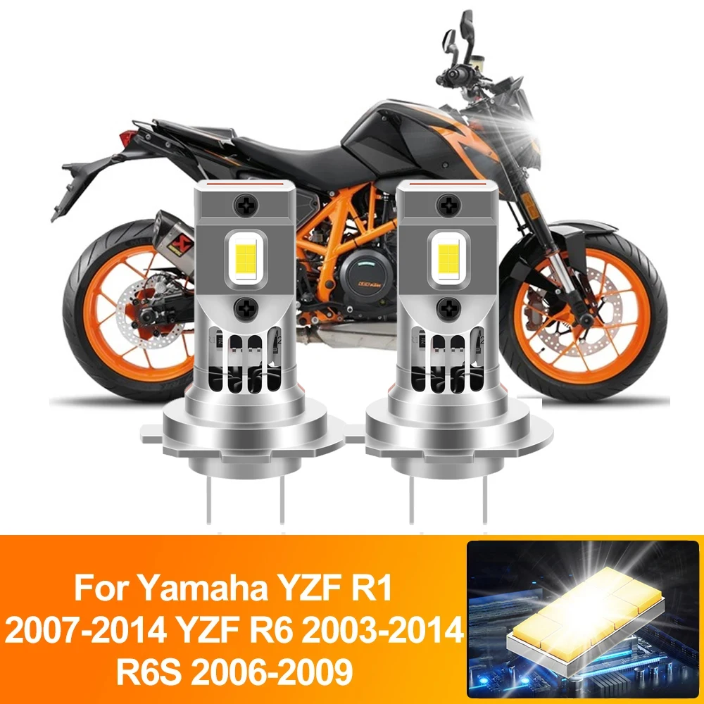 

120W H7 LED Headlight Bulb 20000LM CSP Motorcycle Headlamp 12V 6000K For Yamaha YZF R1 2007-2014 YZF R6 2003-2014 R6S 2006-2009