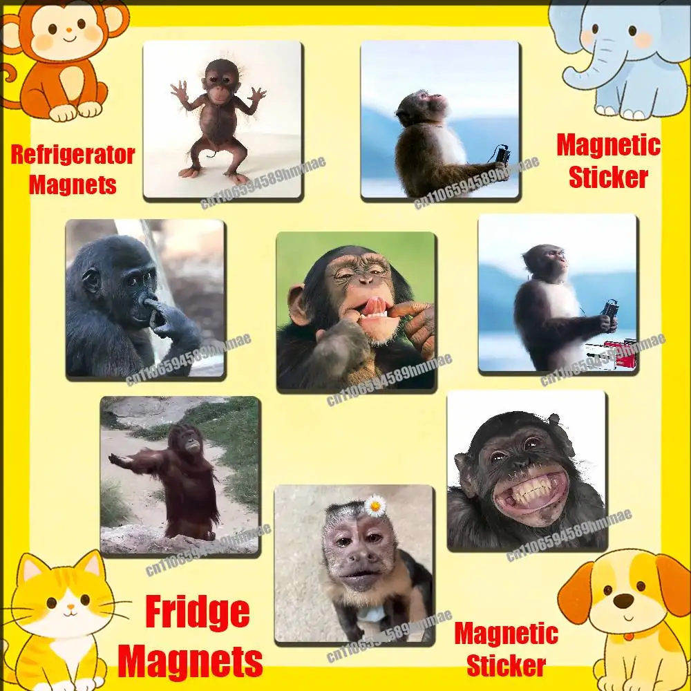 

For Monkey Funny Tape Fridge Freezer Refrigerator Magnets Metal Cabinet Magnetic Sticker Cover Home