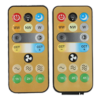 2pcs For E27 Ceiling Fan Wireless Remote Control Replacement For Home Light Fan Adjustable Brightness Fan Speed Timing Remote