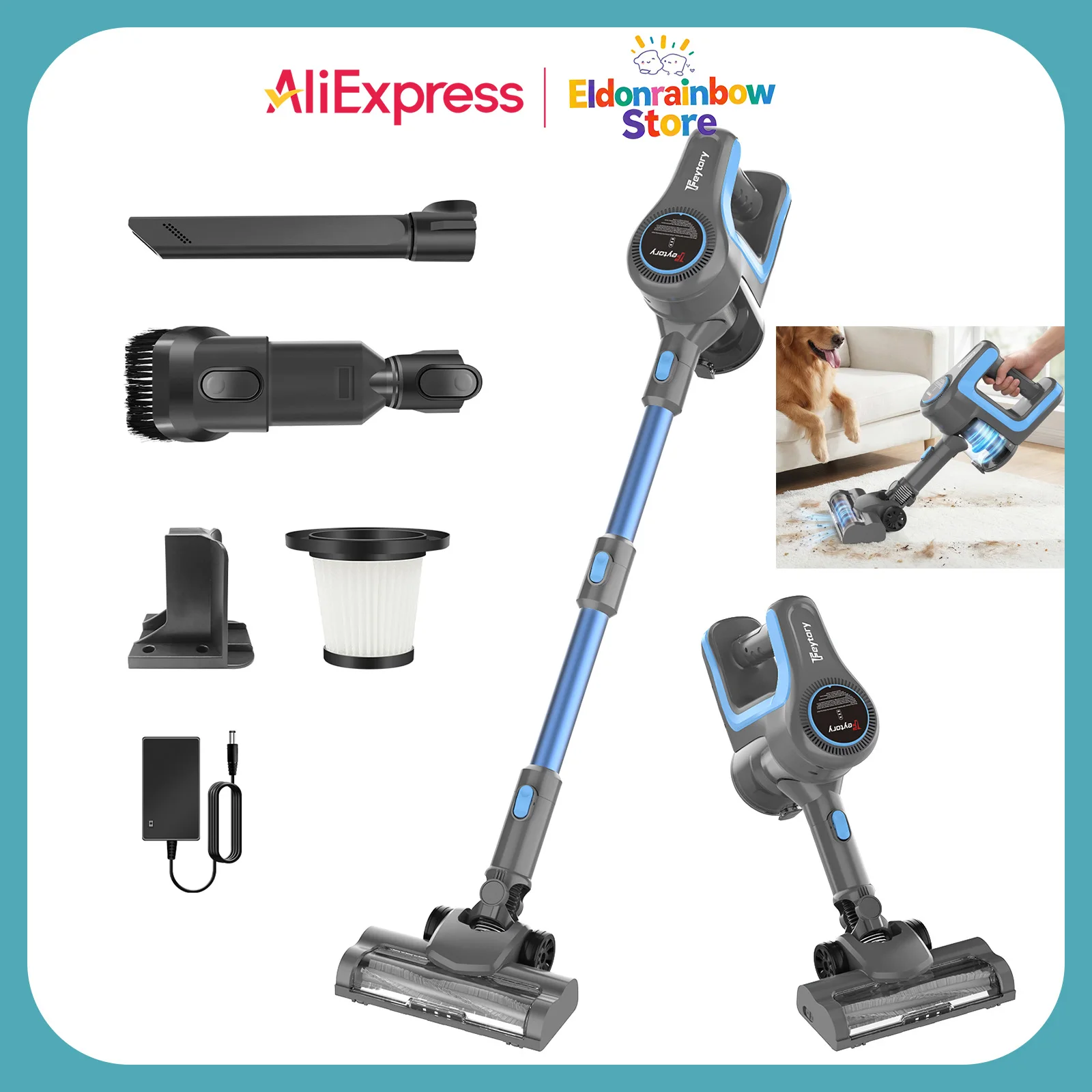 Aspiradora Inalámbrica |   Motor de 140W |   Recipiente para Polvo de 0.4L |   Aspiradora recargable de pared para pisos duros y alfombras