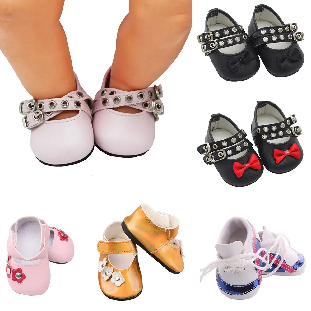 

43Cm Height Doll Shoes 7Cm Pu Shoes Suit for 18 Inch American Handmade Doll Accessories for Generation Girl`s Toy