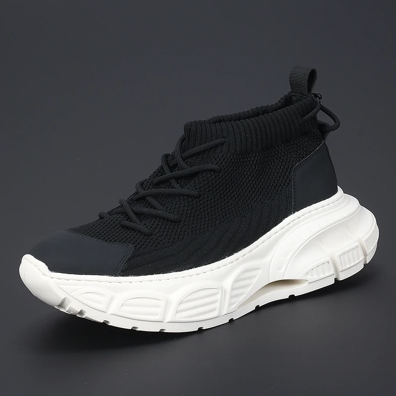 

Summer Fashion Trend Breathable Platform Men's Shoes Comfortable Increase Casual Shoes Black All Matching Men's Fashion Shoes