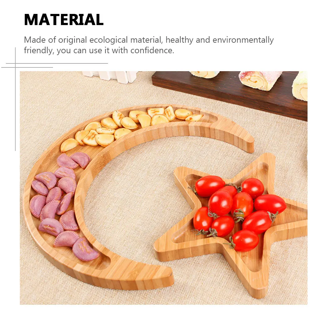 

Bamboo Dried Fruit Plate 30x28x2cm Star Sushi Tray Restaurant Decorative Dish Food Serving