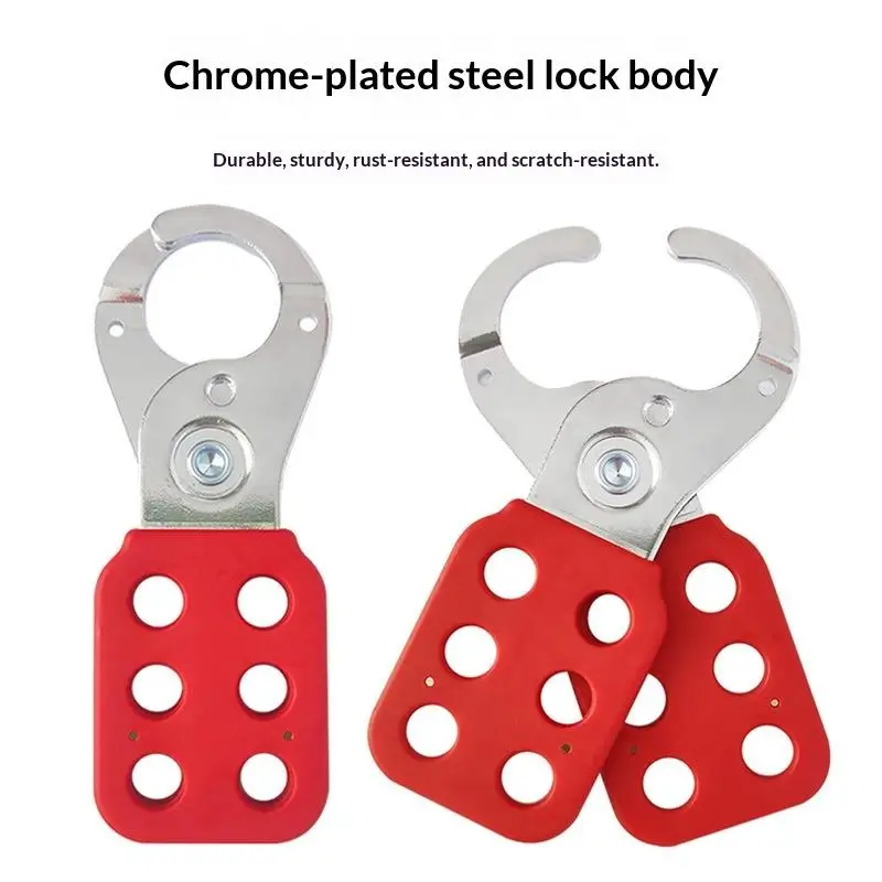 Six Holes Safety Lockout Hasp Metal Clamp Scissor Action 25mm Dia Jaw For Industrial Site Electrical Safety Lockout Work