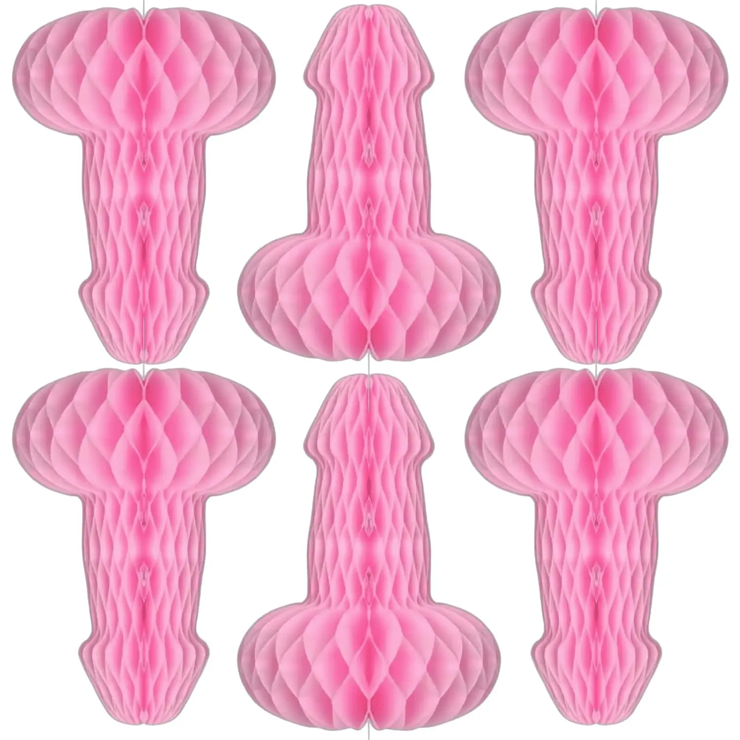 Bachelorette Party 6 Pack 3D Honeycomb Table Centerpieces Wedding Shower Decorations