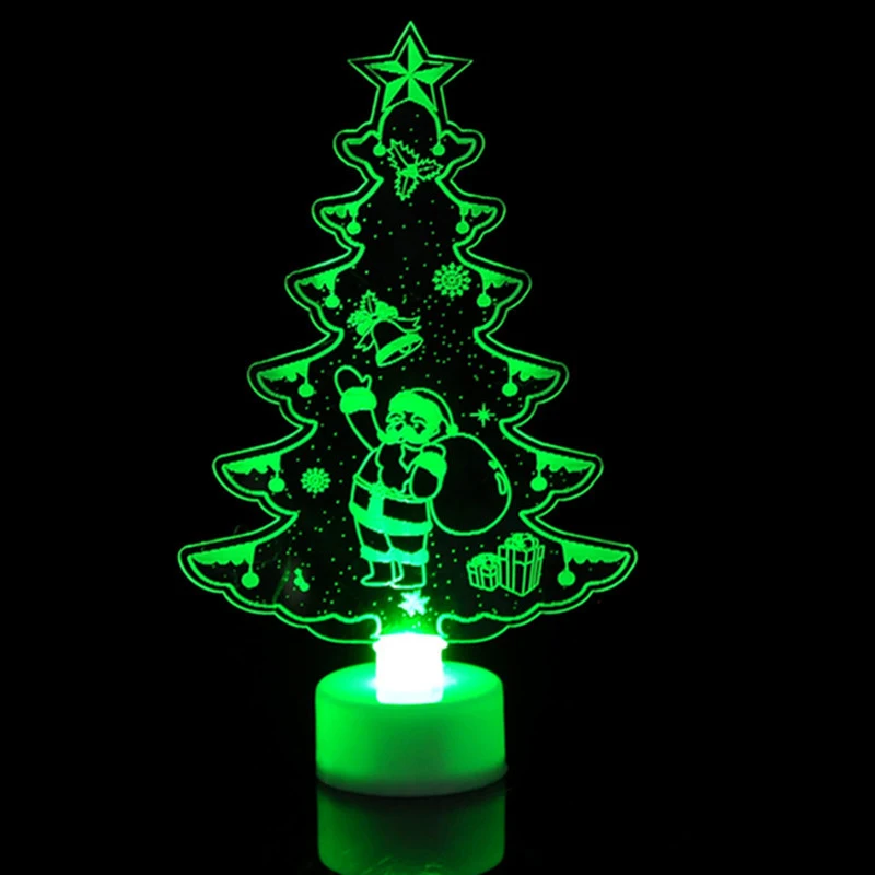 Creative Beautiful Colorful LED Decorative Lights Christmas Tree Decorations Party Supplies Acrylic Christmas Night Lights Gift