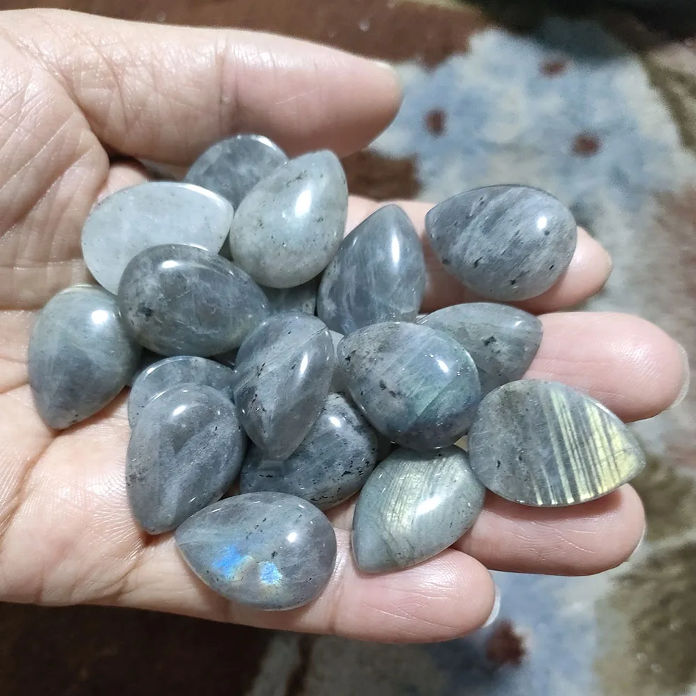 Kostenloser Versand 20 Stück/Lot Großhandel 25x18x6mm verschiedene Naturstein-Tropfenperlen CAB CABOCHON für DIY-Schmuckzubehör – Detail 4